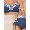 imageSummer Mae Ribbed Maternity Swimsuit TwoPiece Wrap Bikini Color Block Pregnancy Bathing Suit High Waisted Ruched SwimwearDewdrop Blooms