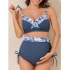 imageSummer Mae Ribbed Maternity Swimsuit TwoPiece Wrap Bikini Color Block Pregnancy Bathing Suit High Waisted Ruched SwimwearDewdrop Blooms