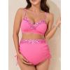 imageSummer Mae Ribbed Maternity Swimsuit TwoPiece Wrap Bikini Color Block Pregnancy Bathing Suit High Waisted Ruched SwimwearRose Pink Paisley