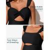 imageSummer Mae Ruffle Maternity Swimsuit Cutout One Piece Pregnancy Bathing Suit Tie Knot Ruched SwimwearBlack