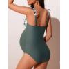 imageSummer Mae Ruffle Maternity Swimsuit Cutout One Piece Pregnancy Bathing Suit Tie Knot Ruched SwimwearSolitary Silhouette Bloom