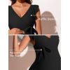 imageSummer Mae Ruffle Sleeves Maternity Swimsuit One Piece VNeck Pregnancy Bathing Suits Wrap Tie Side Ruched Swimwear for WomenBlack