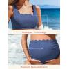 imageSummer Mae Scalloped Maternity Swimsuits for Women High Waist Bathing Suit Pregnancy TwoPiece Bikini Tie Knot SwimwearBaby Blue