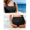imageSummer Mae Scalloped Maternity Swimsuits for Women High Waist Bathing Suit Pregnancy TwoPiece Bikini Tie Knot SwimwearBlack