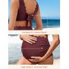 imageSummer Mae Scalloped Maternity Swimsuits for Women High Waist Bathing Suit Pregnancy TwoPiece Bikini Tie Knot SwimwearBurgundy