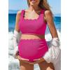 imageSummer Mae Scalloped Maternity Swimsuits for Women High Waist Bathing Suit Pregnancy TwoPiece Bikini Tie Knot SwimwearHot Pink