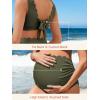 imageSummer Mae Scalloped Maternity Swimsuits for Women High Waist Bathing Suit Pregnancy TwoPiece Bikini Tie Knot SwimwearOlive