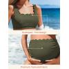 imageSummer Mae Scalloped Maternity Swimsuits for Women High Waist Bathing Suit Pregnancy TwoPiece Bikini Tie Knot SwimwearOlive