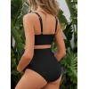 imageSummer Mae Twist Maternity Bikini Two Piece Pregnancy Swimsuits Cutout Bathing Suit High Waisted Ruched SwimwearBlack