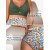 imageSummer Mae Twist Maternity Bikini Two Piece Pregnancy Swimsuits Cutout Bathing Suit High Waisted Ruched SwimwearGreen Floral