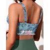 imageSummer Mae Twist Maternity Bikini Two Piece Pregnancy Swimsuits Cutout Bathing Suit High Waisted Ruched SwimwearGreen Leaves