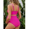 imageSummer Mae Twist Maternity Bikini Two Piece Pregnancy Swimsuits Cutout Bathing Suit High Waisted Ruched SwimwearHot Pink