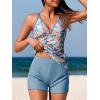 imageSummer Mae VNeck Women Tankini Swimsuits TwoPiece with Side Pockets Swim Shorts 2025 TieBack Straps Bathing SuitsBlossom Garden