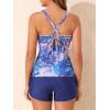 imageSummer Mae VNeck Women Tankini Swimsuits TwoPiece with Side Pockets Swim Shorts 2025 TieBack Straps Bathing SuitsBluepurple Shadow