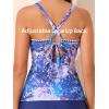 imageSummer Mae VNeck Women Tankini Swimsuits TwoPiece with Side Pockets Swim Shorts 2025 TieBack Straps Bathing SuitsBluepurple Shadow