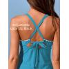 imageSummer Mae VNeck Women Tankini Swimsuits TwoPiece with Side Pockets Swim Shorts 2025 TieBack Straps Bathing SuitsMidnight Blue