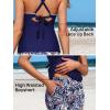imageSummer Mae VNeck Women Tankini Swimsuits TwoPiece with Side Pockets Swim Shorts 2025 TieBack Straps Bathing SuitsPaisley Print