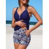 imageSummer Mae VNeck Women Tankini Swimsuits TwoPiece with Side Pockets Swim Shorts 2025 TieBack Straps Bathing SuitsPaisley Print