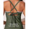 imageSummer Mae VNeck Women Tankini Swimsuits TwoPiece with Side Pockets Swim Shorts 2025 TieBack Straps Bathing SuitsSandy Shore Palms