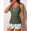imageSummer Mae VNeck Women Tankini Swimsuits TwoPiece with Side Pockets Swim Shorts 2025 TieBack Straps Bathing SuitsSandy Shore Palms