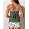 imageSummer Mae VNeck Women Tankini Swimsuits TwoPiece with Side Pockets Swim Shorts 2025 TieBack Straps Bathing SuitsSandy Shore Palms