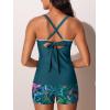 imageSummer Mae VNeck Women Tankini Swimsuits TwoPiece with Side Pockets Swim Shorts 2025 TieBack Straps Bathing SuitsSwaying Green Foliage