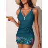 imageSummer Mae VNeck Women Tankini Swimsuits TwoPiece with Side Pockets Swim Shorts 2025 TieBack Straps Bathing SuitsSwaying Green Foliage