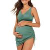 imageSummer Mae Maternity Bikini Skirt TwoPiece High Waist Swimsuit Side Tie Builtin Short Bathing Suit Pregnancy SwimwearMint