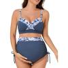imageSummer Mae Ribbed Maternity Swimsuit TwoPiece Wrap Bikini Color Block Pregnancy Bathing Suit High Waisted Ruched SwimwearDewdrop Blooms