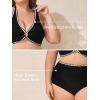 imageSummer Mae Plus Size Swimsuit for Women Halter Bikini Top Shell Stitched Two Piece High Waist Bathing Suit Sexy SwimwearBlack