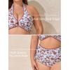 imageSummer Mae Plus Size Swimsuit for Women Halter Bikini Top Shell Stitched Two Piece High Waist Bathing Suit Sexy SwimwearStrawberry Flowers