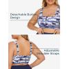 imageSummer Mae Plus Size Women Ribbed Bikini Set Two Piece High Waist Swimsuit Scoop Top Tummy Control Bathing Suit SwimwearBlue Coconut Shadow