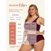 imageSummer Mae Plus Size Women Ribbed Bikini Set Two Piece High Waist Swimsuit Scoop Top Tummy Control Bathing Suit SwimwearBurgundy