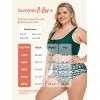 imageSummer Mae Plus Size Women Ribbed Bikini Set Two Piece High Waist Swimsuit Scoop Top Tummy Control Bathing Suit SwimwearGreen Rhythm