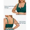 imageSummer Mae Plus Size Women Ribbed Bikini Set Two Piece High Waist Swimsuit Scoop Top Tummy Control Bathing Suit SwimwearGreen Rhythm