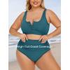 imageSummer Mae Plus Size Women Ribbed Bikini Set Two Piece High Waist Swimsuit Scoop Top Tummy Control Bathing Suit SwimwearLagoon