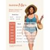 imageSummer Mae Plus Size Women Ribbed Two Piece Bikini High Waist Swimsuit Ruched Tummy Control Bathing Suit SwimwearBlue Green