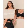 imageSummer Mae Ribbed Plus Size Swimsuit for Women Bikini Set Two Piece High Waist Bathing Suit Crop Top Tummy Control SwimwearBlack