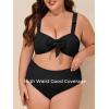 imageSummer Mae Ribbed Plus Size Swimsuit for Women Bikini Set Two Piece High Waist Bathing Suit Crop Top Tummy Control SwimwearBlack