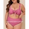 imageSummer Mae Ribbed Plus Size Swimsuit for Women Bikini Set Two Piece High Waist Bathing Suit Crop Top Tummy Control SwimwearBright Red