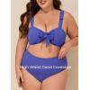 imageSummer Mae Ribbed Plus Size Swimsuit for Women Bikini Set Two Piece High Waist Bathing Suit Crop Top Tummy Control SwimwearDazzling Blue