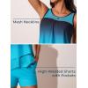 imageSummer Mae Womens Mesh Tankini Swimsuit Layered Bathing Suit Ruffle Two Piece Tummy Control Sporty Pockets ShortsBlack and Blue Gradient