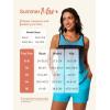 imageSummer Mae Womens Mesh Tankini Swimsuit Layered Bathing Suit Ruffle Two Piece Tummy Control Sporty Pockets ShortsBlack and Blue Gradient
