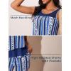 imageSummer Mae Womens Mesh Tankini Swimsuit Layered Bathing Suit Ruffle Two Piece Tummy Control Sporty Pockets ShortsBlue Vertical Pattern