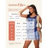 imageSummer Mae Womens Mesh Tankini Swimsuit Layered Bathing Suit Ruffle Two Piece Tummy Control Sporty Pockets ShortsBlue Vertical Pattern