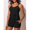 imageSummer Mae Womens Tankini Swimsuits with Shorts Ruffled Tummy Control Bathing Suits Modest 2025 SwimwearBlack