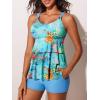 imageSummer Mae Womens Tankini Swimsuits with Shorts Ruffled Tummy Control Bathing Suits Modest 2025 SwimwearBlue Ocean