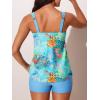 imageSummer Mae Womens Tankini Swimsuits with Shorts Ruffled Tummy Control Bathing Suits Modest 2025 SwimwearBlue Ocean