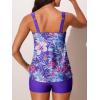 imageSummer Mae Womens Tankini Swimsuits with Shorts Ruffled Tummy Control Bathing Suits Modest 2025 SwimwearBluepurple Bouquet