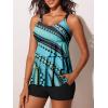 imageSummer Mae Womens Tankini Swimsuits with Shorts Ruffled Tummy Control Bathing Suits Modest 2025 SwimwearFlowing Ripples